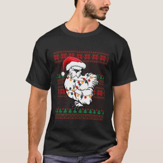 Ugly Chicken Santa Lights Silkie Chicken T-Shirt