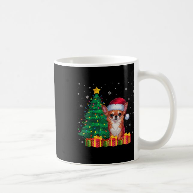 Ugly Chihuahua Santa Hat Christmas Lights Dog Love Coffee Mug (Right)