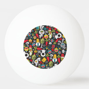 Ugly Christmas and Happy New Year Ping Pong Ball