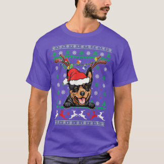 Ugly Christmas Australian Kelpie Reindeer Light Xm T-Shirt