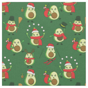 ugly christmas avocado santa festive fabric
