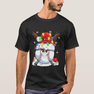 Ugly Christmas Baseball Player Design Santa Sports T-Shirt