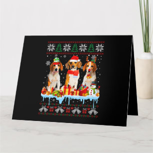 Ugly Christmas Beagle Dog Santa Xmas Dog Costume 7 Card