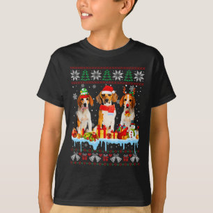 Ugly Christmas Beagle Dog Santa Xmas Dog Costume 7 T-Shirt