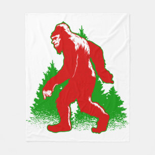 ugly christmas bigfoot yeti fleece blanket