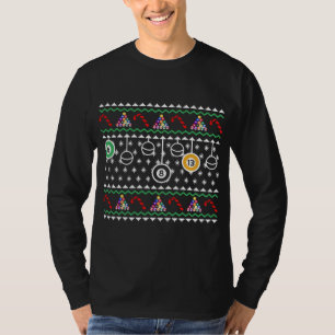 Ugly Christmas Billiards Pool X-Mas Santa Claus Ne T-Shirt