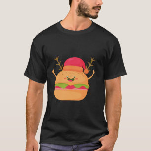 Ugly Christmas Burger Santa Cheeseburger Funny Fas T-Shirt