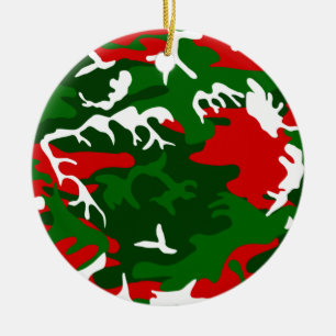 ugly christmas camo camouflage ceramic ornament