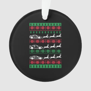 Ugly Christmas Car Reindeer Sleigh Ornament
