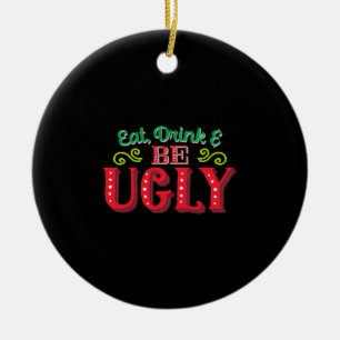 Ugly christmas ceramic ornament
