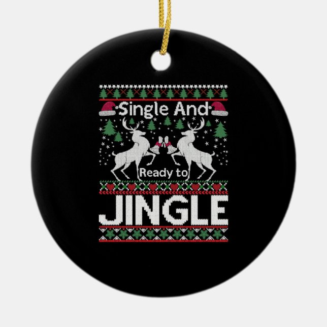 Ugly Christmas Ceramic Ornament (Front)