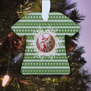 Ugly Christmas Chic green-based Acrylic Shirt Ornament