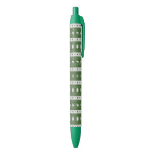 Ugly Christmas Chic Green-based Black Ink Pen