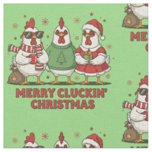 ugly christmas chicken merry clucking xmas fabric
