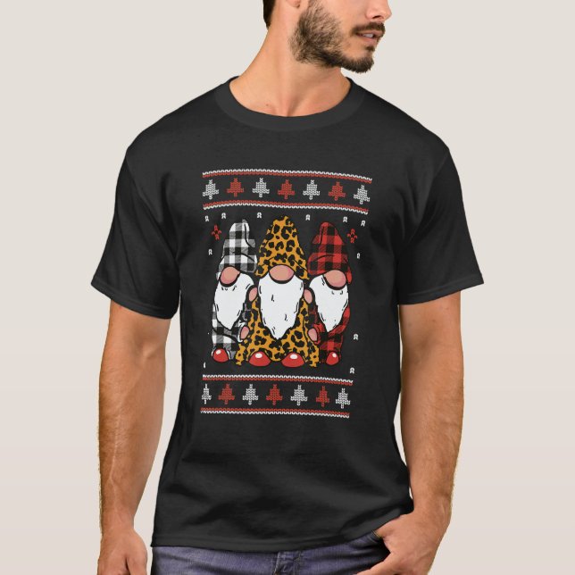 Ugly Christmas  Cute Gnome Leprechaun Goblin With  T-Shirt (Front)