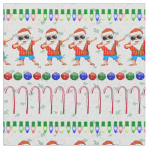 Ugly Christmas Dabbing Santa Fabric