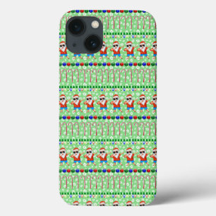 Ugly Christmas Dabbing Santa On Holiday Green iPhone 13 Case