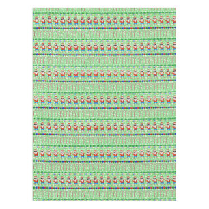 Ugly Christmas Dabbing Santa On Holiday Green Tablecloth