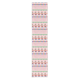 Ugly Christmas Dabbing Santa On Red Short Table Runner
