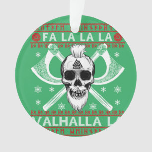 Ugly Christmas Design Fa-La-La Valhalla Viking Val Ornament