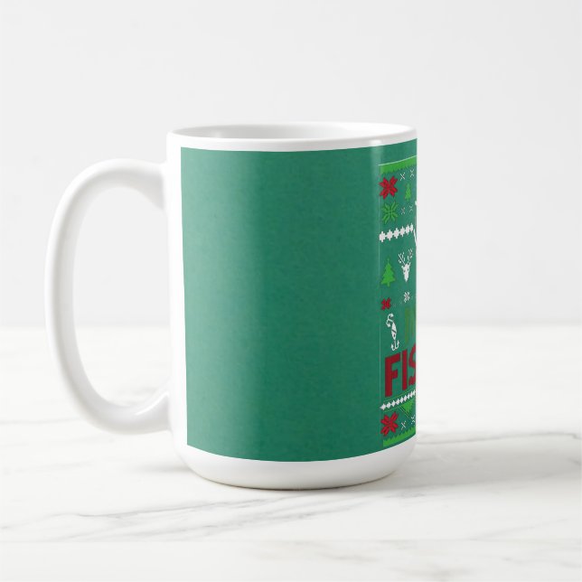 ugly christmas fishing coffee mug (Left)