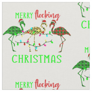 ugly christmas flamingo plaid leopard fabric