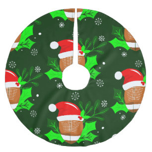 ugly christmas football sports xmas holly brushed polyester tree skirt
