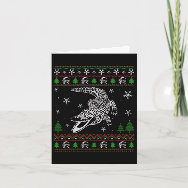 Ugly Christmas For Alligator Lovers Fun Ugly  Card (Front)
