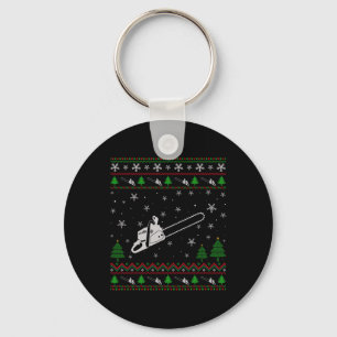 Ugly Christmas For Chainsaw Lovers Fun Ugly Key Ring