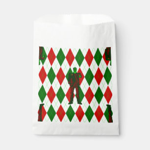 ugly christmas frankenstein argyle plaid favour bag