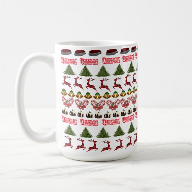 Ugly Christmas: Fun At Christmas Time Pattern, Coffee Mug (Left)