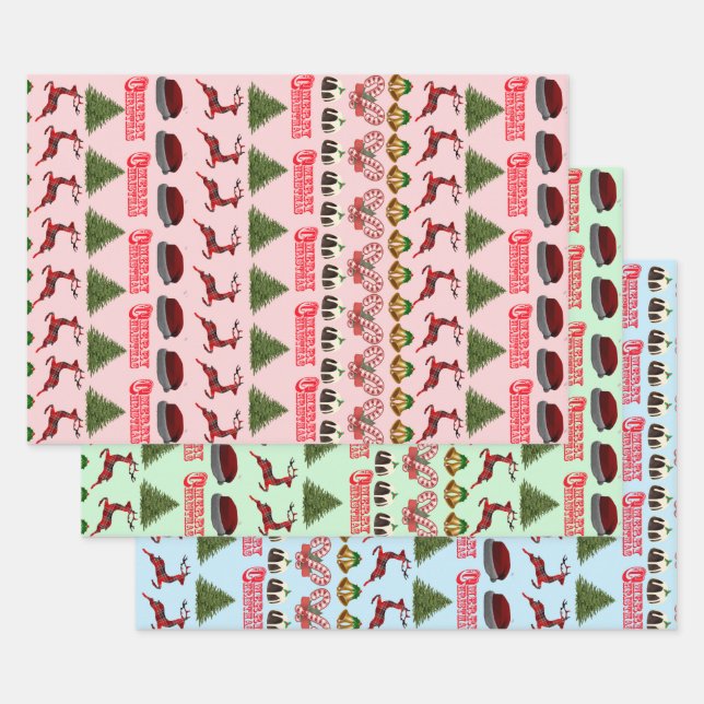 Ugly Christmas: Fun At Christmas Time Pattern, Wrapping Paper Sheet (Set)
