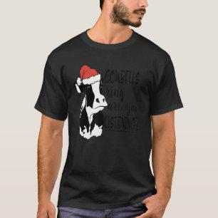 Ugly Christmas Funny Farm Cow Cowbells Ring Christ T-Shirt