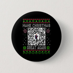 Ugly Christmas Funny Qr President Trump Dance Code 6 Cm Round Badge