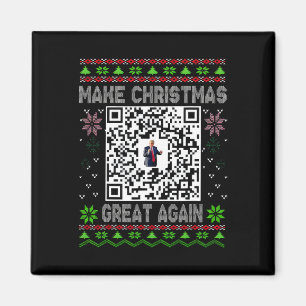 Ugly Christmas Funny Qr President Trump Dance Code Magnet