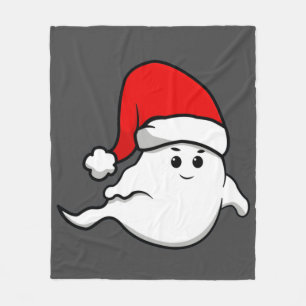 ugly christmas ghost santa claus spooky creepy fleece blanket