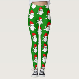ugly christmas ghost spooky creepy green leggings