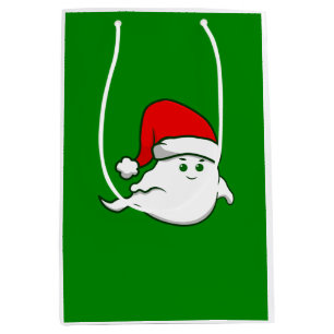 ugly christmas ghost spooky creepy green medium gift bag