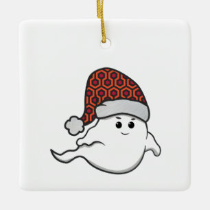 ugly christmas ghost spooky hotel carpet ceramic ornament