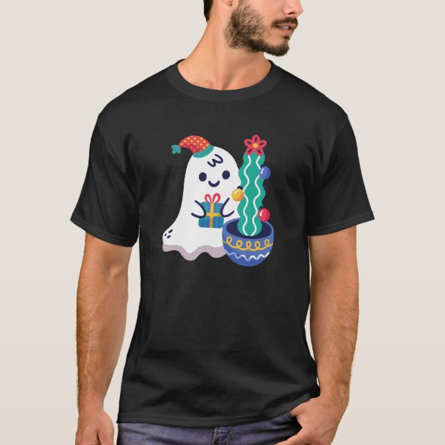 ugly christmas ghost xmas cactus santa claus cute  T-Shirt (Front)