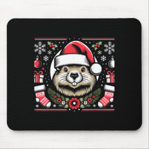 Ugly Christmas Groundhog Mouse Pad