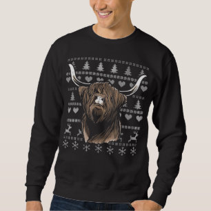 Ugly Christmas Highland Cow Sweatshirt