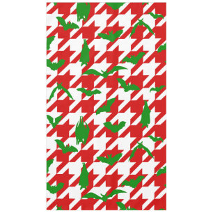 ugly christmas houndstooth bats red green tablecloth
