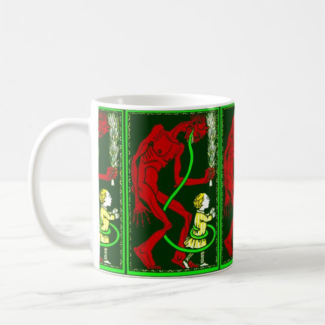 ugly christmas krampus child victorian coffee mug (Left)