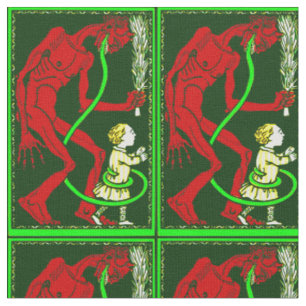 ugly christmas krampus child victorian fabric