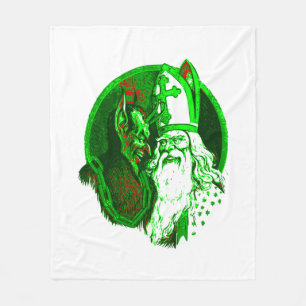 ugly christmas krampus st nicholas santa fleece blanket