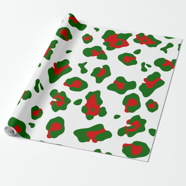 ugly christmas leopard animal print  wrapping paper (Unrolled)