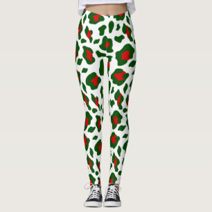 ugly christmas leopard print leggings