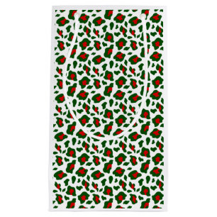 ugly christmas leopard print small gift bag