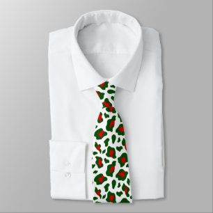 ugly christmas leopard print tie